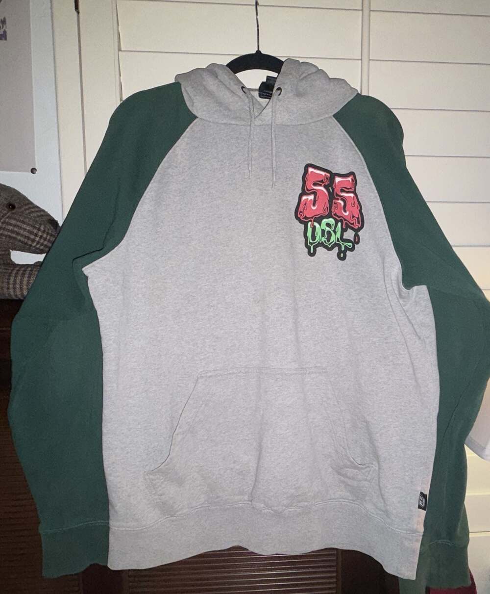 55DSL Diesel Y2K Graphic Print Raglan Hoodie
